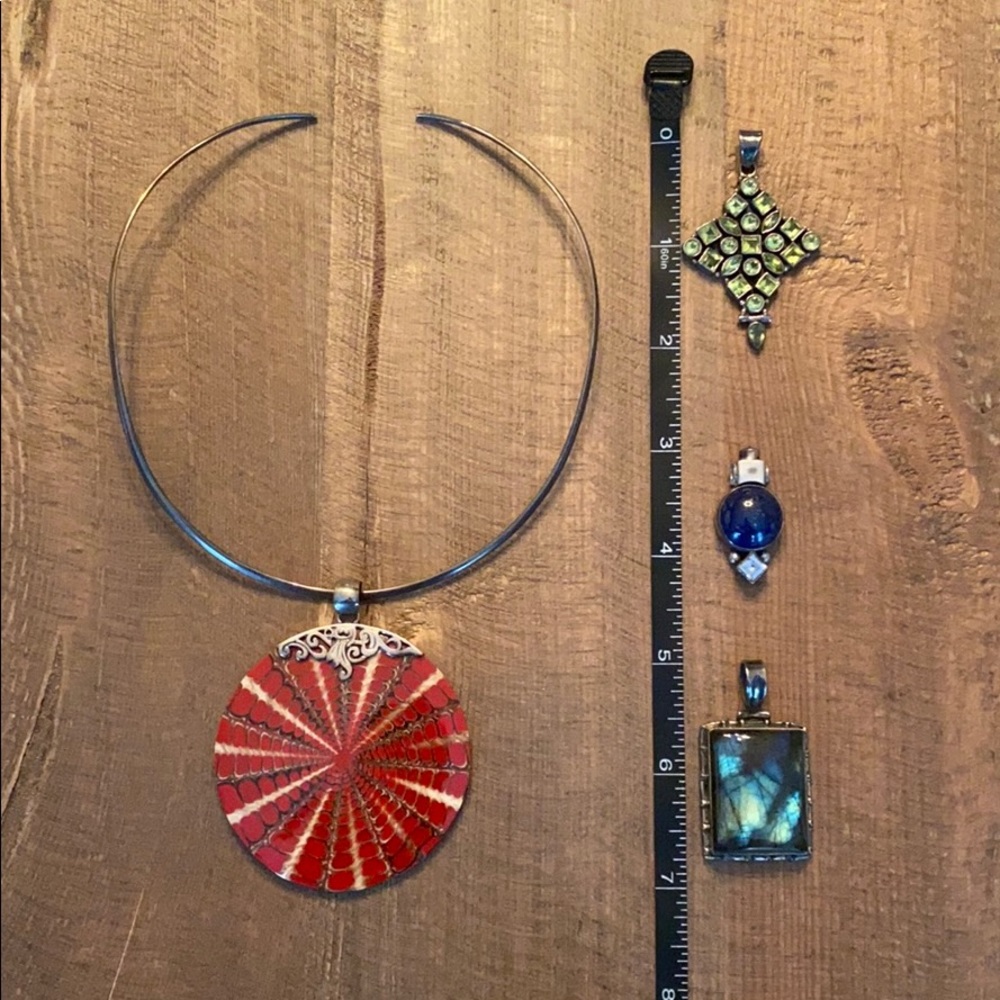 Artisan sterling silver collar and pendant set - Picture 2 of 10